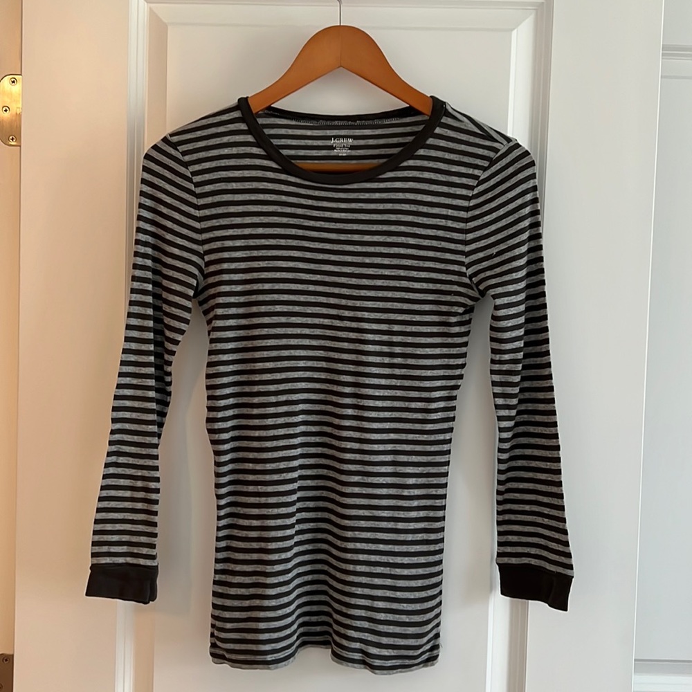 J. Crew Long Sleeve Stripped Fitted Tee - size small